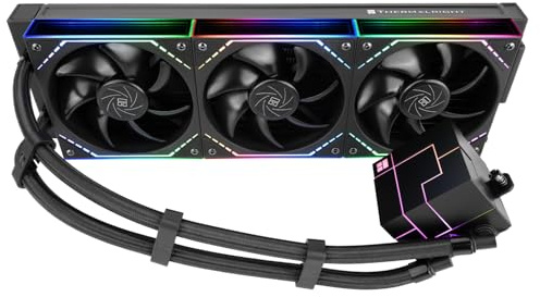 Thermalright Core Matrix 360 ARGB Black V2, Enfriador líquido para CPU, Con 3 ventiladores apilables de 124 mm, Cabezal de bomba rectangular, Para AMD/AM4/AM5, Intel LGA1851/1700/115x/1200