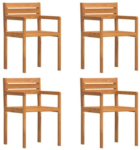 vidaXL Sillas de jardín 4 Unidades 50x53x80 cm Madera Maciza Acacia