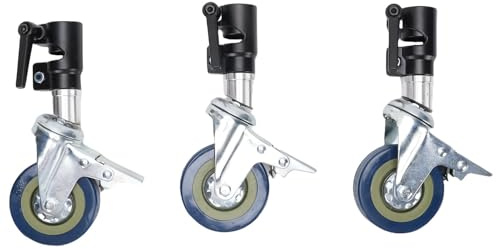 Fockety 3er-Pack Foto-Lichtstativ-Rollen-Set, professionelle Lenkrolle mit Bremse, Foto-C-Stativ-Rollen kompatibel mit 25-mm-Lichtstativen für Studio-Videoaufnahmen