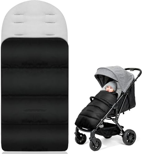 AOOWU Fußsack Kinderwagen Winter, Babyfußsack Baby Fußsack Winterfußsack Babyschale mit Reißverschluss, Kuschelsack Babydecke Kinderwagen, Universelle & Wasserdicht, Maschinenwaschbar, Grau