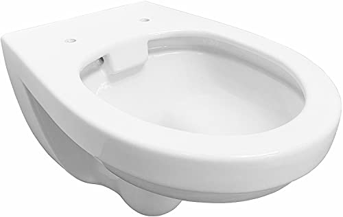 ADOB, spülrandlose wandhängende WC Keramik Toilette hänge WC, Wand WC spülrandlos, weiss inkl. Schallschutzmatte, 28012