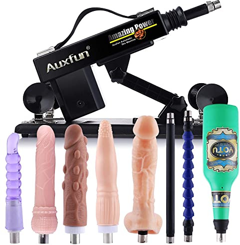 AUXFUN - Consolador sexual con conector 3XLR, máquina sexual con 8 accesorios para hombres, consolador vaginal y anal, juguete sexual para parejas