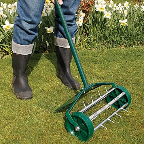 Coopers of Stortford - Outdoor Garden Lawn Spike Aerator Roller