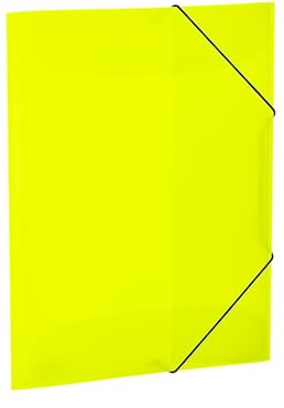 HERMA Sammelmappen A3 Neon Gelb Transluzent Set, 3 Stück, Eckspanner-Mappen aus Kunststoff mit Gummizug und Innenklappen für Kinder, Jungen und Mädchen