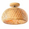 Schindora Bambus Deckenleuchte, halb Flushmount Wicker Deckenleuchte, handgefertigte Boho Rattan -Leuchten Decke, Bauernhausleuchten für Schlafzimmer Kindergarten Flur Korridor