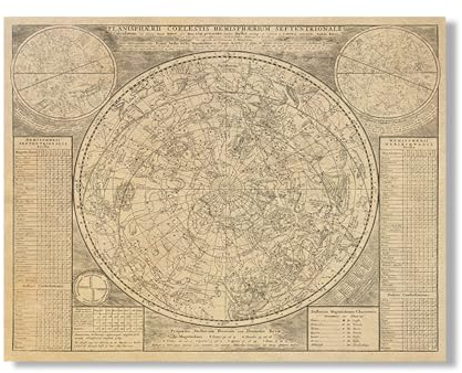 GDPOOTREE Vintage Astronomie Karte Poster Himmlische Sternkarten Drucke Astronomie Enthusiast Geschenke Büro Wanddekoration Leinwand Gemälde 40X50Cm No Frame