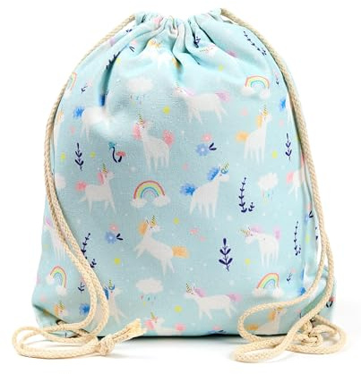 Sacca in Tela - Design Unicorno: Borsa per bambini con coulisse