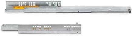 guías Ocultas para cajones - Juego de extracción Total con Sistema Push, Profundidad 500mm, Fabricadas en Acero cincado.