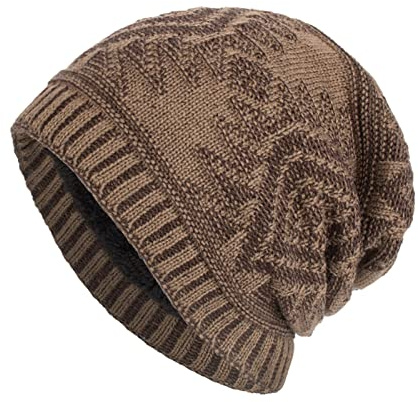 Generisk pilotmössa herr unisex utomhus mössa stickad mössa vinter varm stickad mössa vintermössa män med öronlappar, kaki, one size