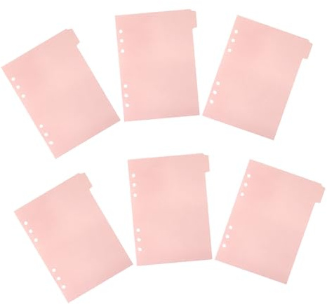 ULTECHNOVO Divisores de Índice Desmontables A5 para Carpeta, 6 Pestañas de Pp Color Rosa Melocotón, Separadores Prácticos para Organización en Oficina y Papelería Escolar