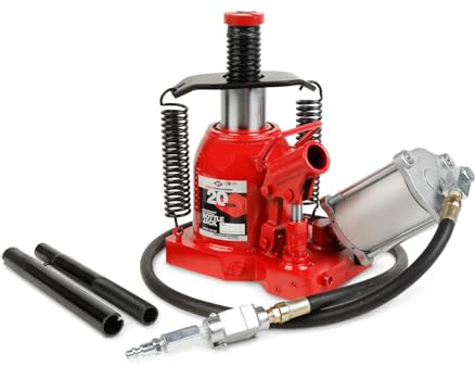 AFF 20 Ton Bottle Jack - Manual & Air Assist Hydraulic Jack for Lifting Heavy Trucks & Equipment - Super Duty
