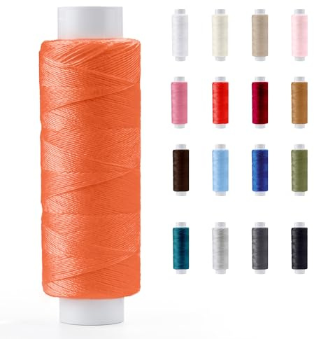 Pasmanta Filo da Cucito PRO Resistente in Poliestere, Tanti Colori, Spolette più Fini, Universale per Cucito a Mano e Macchina da Cucire, Bobina da 200 m - 220yd (5602 - Salmone)