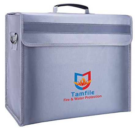 Tamfile 4200℉ Fireproof Document Bag, 16×12×5, Large Capacity