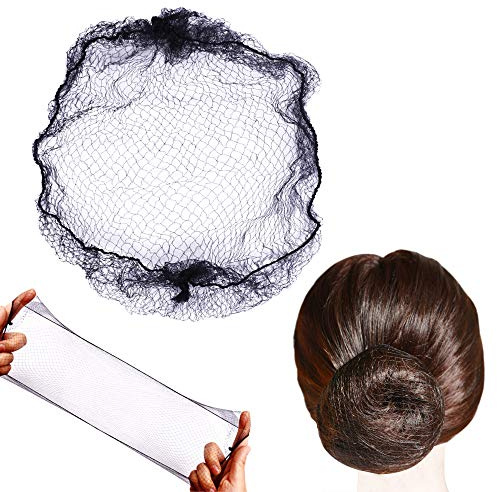 50 Piezas Redecilla de Pelo Invisibles Mallas para el Cabello Redecilla Moño Ballet Red de Pelo para Peluca (Negro)