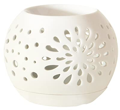 Bitto Duftlampe und Weihrauchbrenner Pria weiß Keramik, H: 9 cm, Ø 11 cm