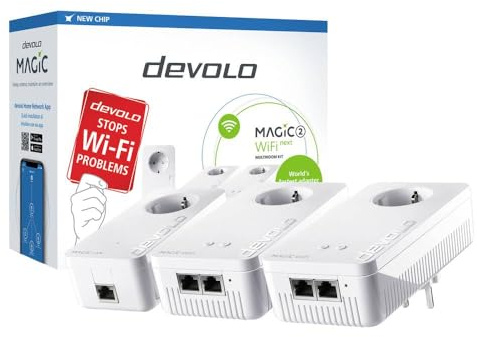 Devolo Magic 2 WiFi Next Multiroom Kit 8632 Powerline WLAN Multiroom Starter Kit 2400MBit/s