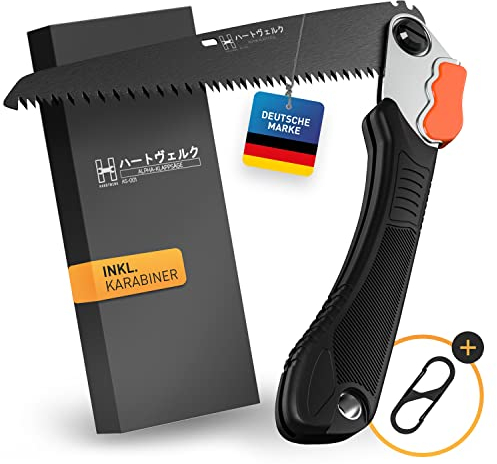 HARDTWERK ALPHA - Sierra de podar plegable con bloqueo de seguridad (210 mm) para jardín | Sierra de Mano | Sierra Plegable