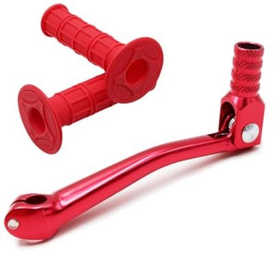 PRO BAT 11mm 0.43'' Motorcycle Gear Lever Shifter + Universal 22mm 7/8 Dirt Bike Motorcycle Hand Grips for 110cc 125cc 135cc 150cc 200cc 250cc Quad Dirt Bike ATV Buggy, Red