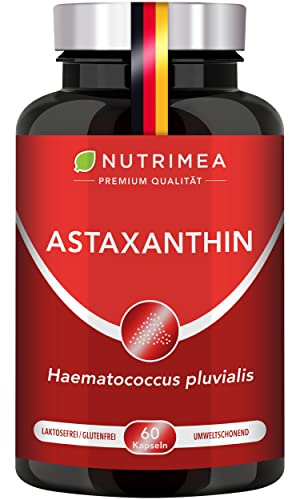 Astaxanthin Kapseln 4 mg - Natürliches Astaxanthin aus Algen - Haematococcus pluvialis - Für Haut, Augen & Regeneration - Hochdosiert & laborgeprüft - Premium Qualität - Nutrimea