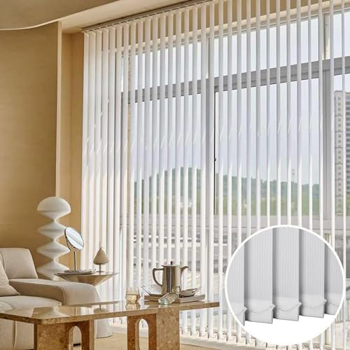 Pxzybd Vertikaljalousie Weiß,Vertikale Lamellenjalousien Innen,Vertikale Jalousien Für Fenster Türen,Lamellenvorhänge Für Heimbüros,60% Verdunkelung/Wärmeisolierung/Sichtschutz,W×H-50x60cm/20x23.5in
