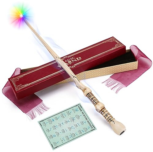 ShinySong Rechargeable Light Up Wizard Wand with Gradient Lighting, Illuminating Magic Witch Wands for Kids Christmas Cosplay Party, Bone