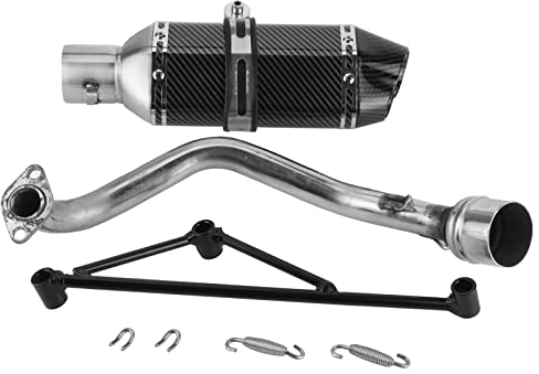 Vomeko GY6 Engine E Xhaust System - Silenciador Para Scooter De 125 Cc, Escape Deslizante Para ATV, Tubo De Dirección De Motocicleta, Conectores De Sistema De Escape Completo Para Scooters, Ciclomotor