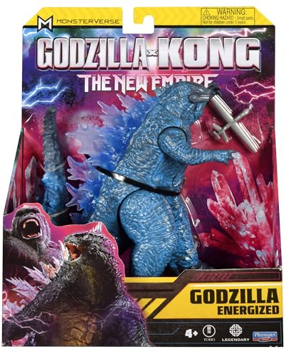 MonsterVerse Godzilla x Kong: il nuovo impero, personaggio d'azione Energized Godzilla da 15 cm, iconico personaggio del film da collezione, con drone da combattimento da 6,4 cm, adatto per bambini
