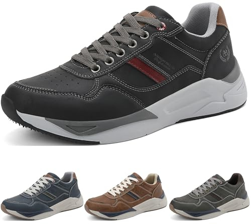 ARRIGO BELLO Sneakers Hombre Calzado para Deportivos Zapatillas Ligeros Moda Entrenadores Transpirable Zapatos para Caminar Tamaño 41-46（Negro100,44）