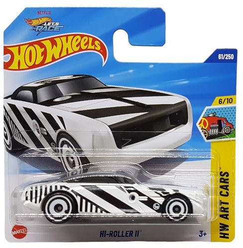 Hot Wheels - Hi-Roller II - HW Art Cars 6/10 - HYX07 - Short Card - Netflix Let´s Race - Black and White - Mattel 2025-1:64