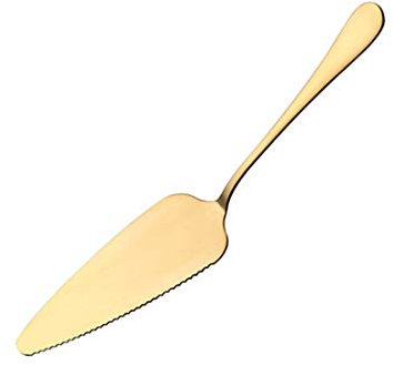 Eighosee Dorado Pala para Torta Superior de Triangulo de Acero Inoxidable de Alimenticio 304 Cuchillo de Postre Pasteleria Herramientas para Hornear Pizza Queso