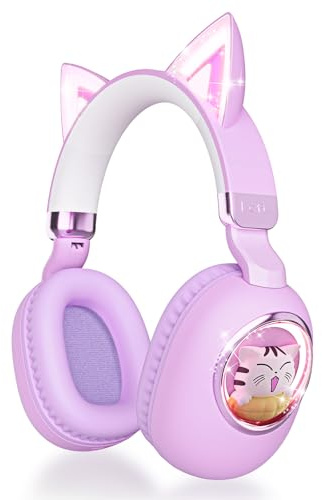 esonstyle Auriculares Niños, Bluetooth 5.4 con Cancelación de Ruido y Micrófono, Volumen Seguro 85dB, Modo Inalámbrico o con Cable de 3,5mm, para Escuela y Aprendizaje