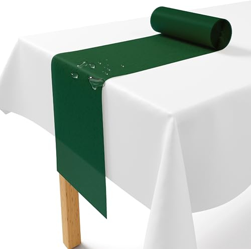 Vlies Tischläufer Grün [30cm x 25m] - Einweg Tischband als edle Tischläufer Tischdeko für Hochzeit, Kommunion, Taufe, Geburtstag, Weihnachten und Biertisch Feste