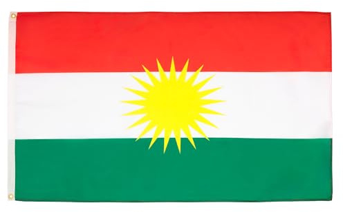 AZ FLAG - Lote de 2 banderas Kurdistán - 90 x 60 cm - Bandera Kurd 100% poliéster con ojales metálicos integrados