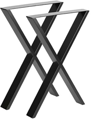 Gresinex | Patas de Mesa Color Negro| 2 Uds Resistencia | para Mueble - Mesa de Comedor, Escritorio | Diferentes Formas (Forma X, 40x32)