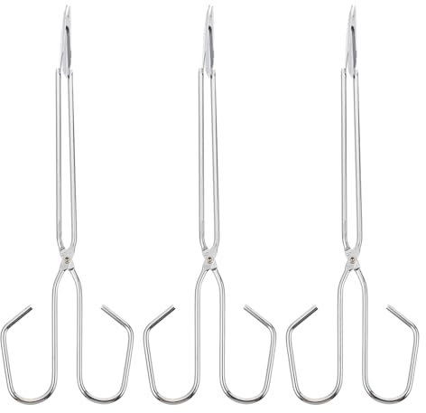 Milisten 3 Piezas Tenazas para Barbacoa de Pinzas para Herramienta de Cocina Resistente y Portátil Agarre Ergonómico para Fuegos y Parrillas
