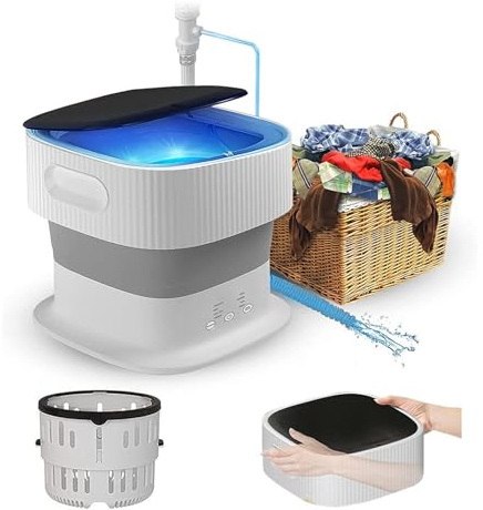 Lave-linge portable, mini lave-linge portable 9 L avec lecteur Blu-ray 360°, écran tactile compact et portable pour usage personnel, dortoir ou appartement.