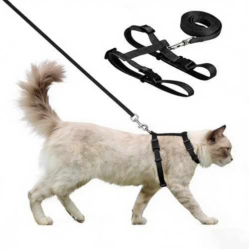 Harnais et Laisse pour Chat,Harnais Doux pour Chat avec Boucle de Sécurité,Chat Réglable Résistant à l'Évasion,Confortable,Élégant,Anti - Fuite,pour Chiot Chaton des Petits Animaux de Compagnie