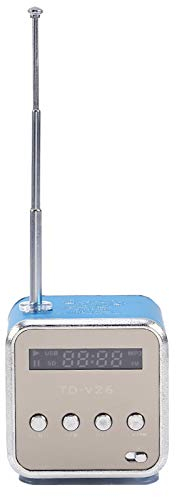 Diyeeni Mini Musik Player, Tragbares UKW Radio, Mini Radio Modesprecher, 600mA Batterie, Unterstützt TF-Karte und U-Disk, für Küche, Bad, Auto, Partys, Reisen, Sport(Blau)
