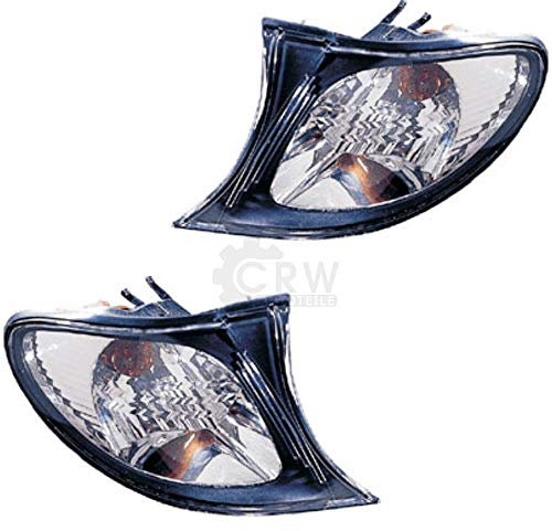 Blinker Frontblinker Set für 3er E46 Bj. 01-05 weiß mit schwarzem Rand