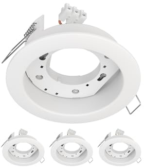 ledscom.de 4x infälld taklampa ZOBE II, vit matt, rund, 107mm Ø, 1x GX53 max. 25W