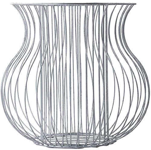 KADAX Pot de Fleurs en Acier Galvanisé - Rond Résistant aux Intempéries pour Jardin, Terrasse avec Panier à Pierres (Diamètre 49 cm, Hauteur 46 cm)