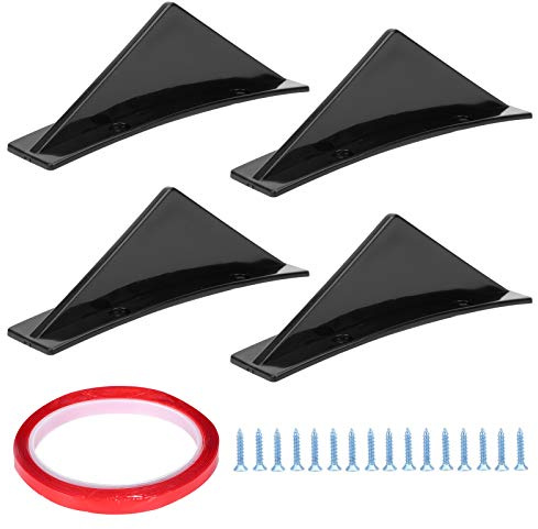 4 pièces universel voiture pare-chocs arrière becquet arrière lèvre Spoiler Kit séparateur avec vis diffuseur Automobile(Noir)