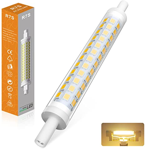 BVCL R7S LED 118mm Warmweiß 3000K, Dimmbar R7S J118 LED Birnen AC 220-240V, Ersatz Für 100W R7S Halogenlampen, 360° Abstrahlwinkel Kein Flackern, 1PCS