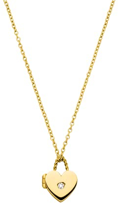 Purelei® Heartbeat Medaillon Kette (Gold), Damen Halskette aus langlebigem Edelstahl, Wasserfester Schmuck mit Anhänger, 40-45 cm Länge verstellbar