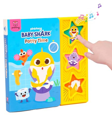 Baby Shark - Libro de sonido de 3 botones: libros interactivos de entrenamiento para ir al baño para niños pequeños, juguetes de aprendizaje