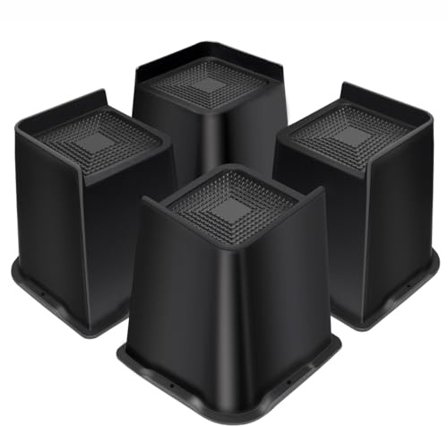 MixDora Bed Risers 6 inch Oversized Heavy Duty Furniture Risers L-Shape Table Riser Chair Raisers Lifter for Sofas Couches Desks Set of 4 Pack