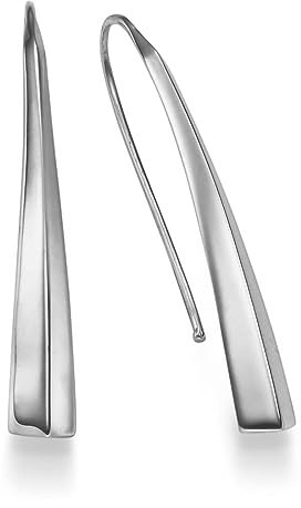 Paar Ohrringe Ohrhänger 43x6mm aus 585 Gold Weißgold Ohrschmuck modern schlicht