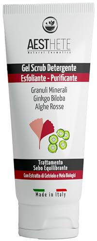 Gommage Visage Femme Et Homme Purifiant, Délicat Aussi Pour Peaux Gras et Sensible En Gel 100ml - Exfoliant Visage Bio Exfoliant Visage Bio En Microgranuli Avec Algues Rouges - Régulateur de Sébum