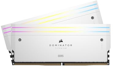 CORSAIR Dominator Titanium RGB DDR5 RAM 48GB (2x24GB) DDR5 7200MHz CL36 Intel XMP iCUE-Kompatibler Computerspeicher - Weiß (CMP48GX5M2X7200C36W)