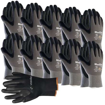 ATG Maxiflex Handschuhe Gr. 7 Endurance 10 Paar - Arbeitshandschuhe mit Noppen für Herren und Damen - Montagehandschuhe mit bestem Grip